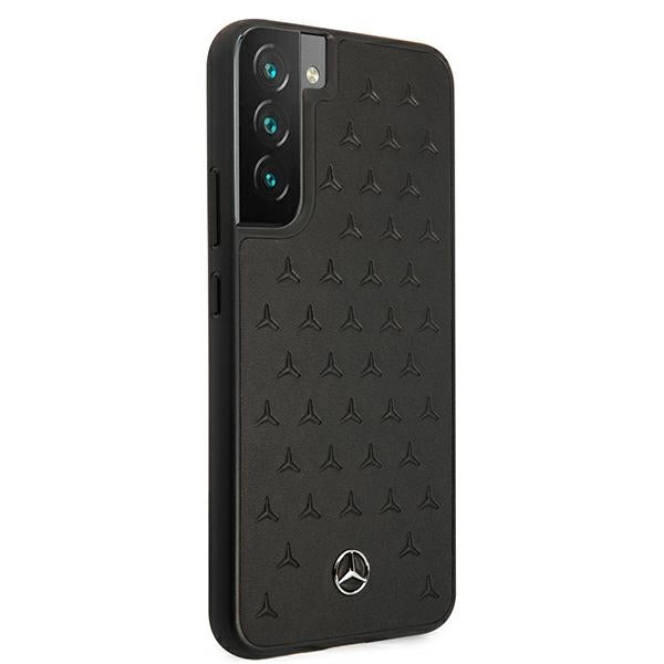 Mercedes Leather Stars Pattern Case for Samsung Galaxy S22+ - Black