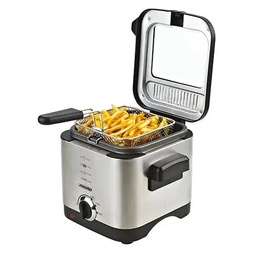 Mesko Home MS 4910 fryer Single 1.5 L Stand-alone 900 W Deep fryer Black Satin steel - FryersAGD-FRY<<<Home Appliance
