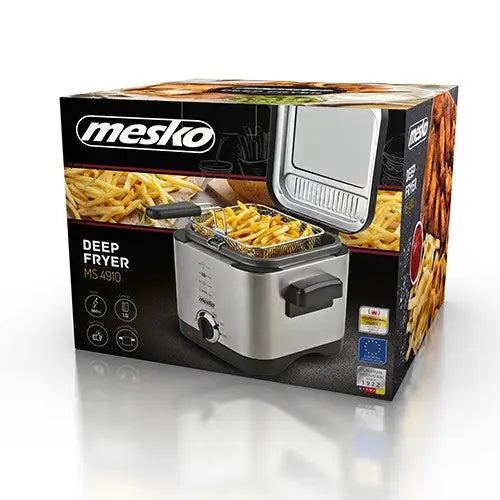 Mesko Home MS 4910 fryer Single 1.5 L Stand-alone 900 W Deep fryer Black Satin steel - FryersAGD-FRY<<<Home Appliance
