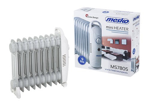 Mesko Home MS7805 Indoor White 1000 W Oil electric space heater