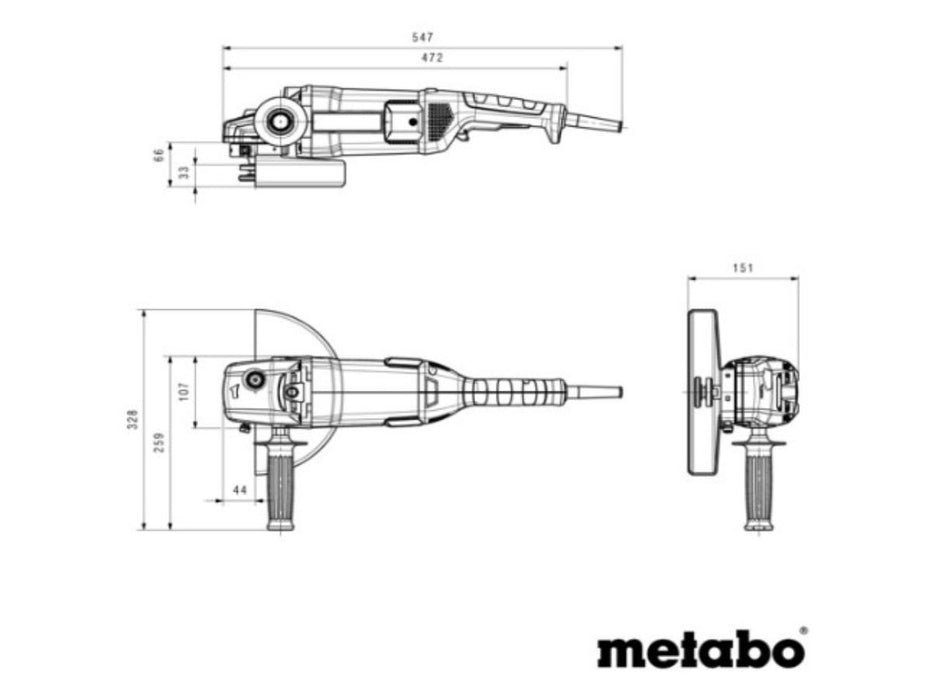 ANGLE GRINDER 230MM 2200W METABO WP2200-230