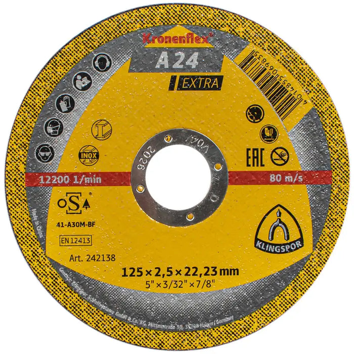 METAL CUTTING DISC KLINGSPOR 125x2.5x22.23 - Дискове за ъглошлайфи<<<Консумативи за електроинструменти<<<Инструменти и