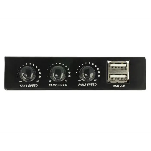 Metal panel 3.5’’ DeLock 2 x USB 2.0 Fan controller - Входно-изходни контролери<<<Компютърни компоненти<<<ValiAPI