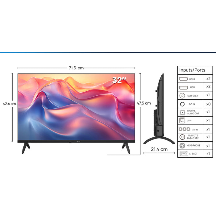 TV METZ 32MTF6000Z LED SMART TV, GOOGLE TV, 32.0 ", 80.0 cm