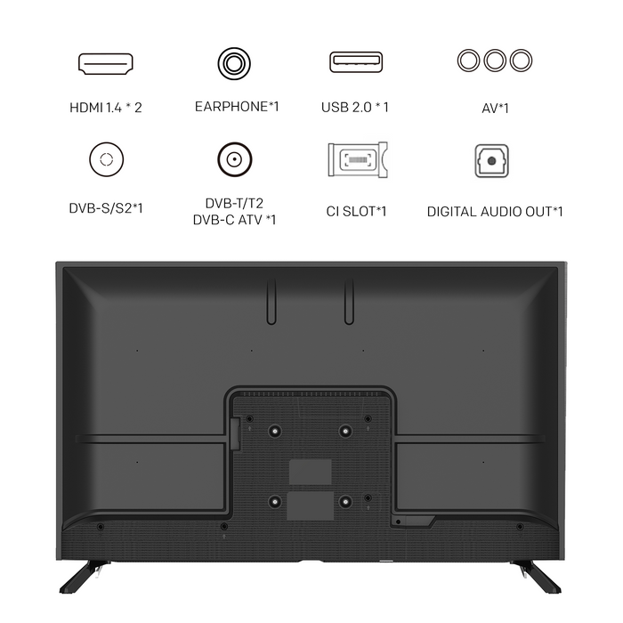 METZ TV 40MTE2000Z 40" LED TV, HD, black