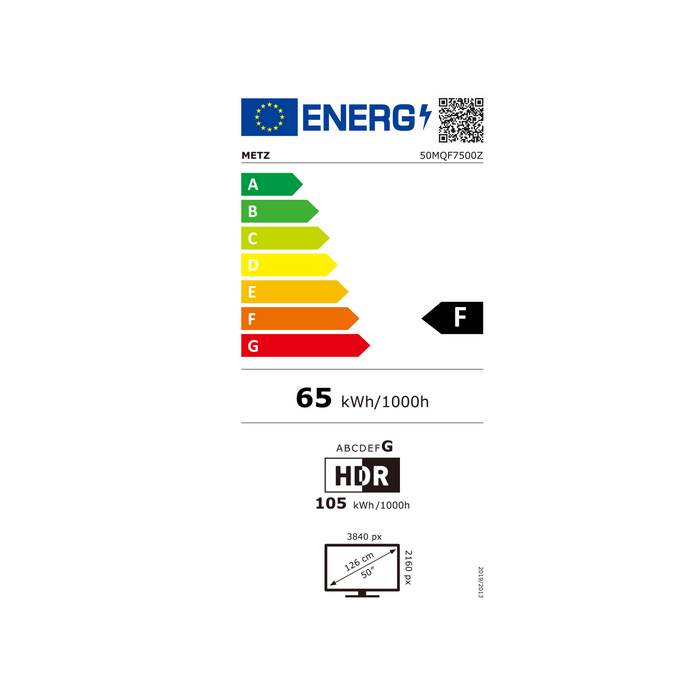 METZ TV 50" 50MQF7500Z UHD QLED SMART TV, 120Hz, 4K, Google TV, 126.0cm