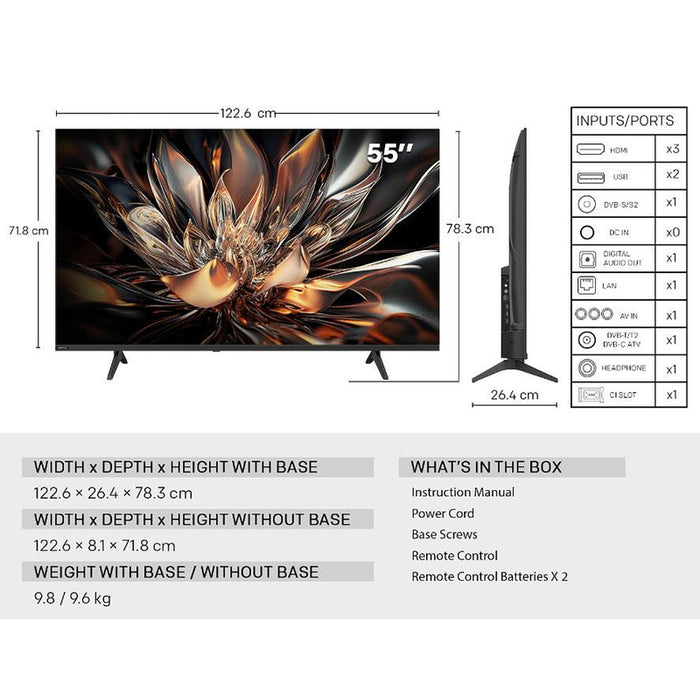 TV Metz 55MNH7000Z , 139 cm, 3840x2160 UHD-4K , 55 inch, Android , Mini LED , Smart TV