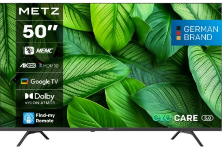 METZ TV 50" UHD LED SMART TV, 4K Ultra HD, Google TV, Frameless
