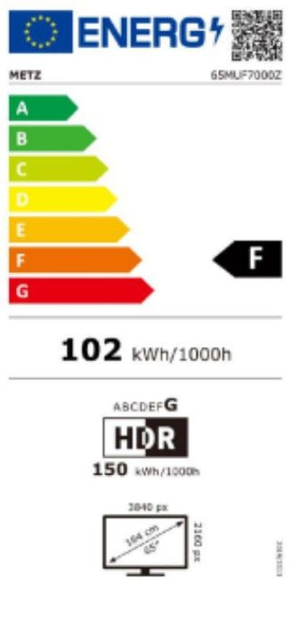 METZ TV 65" UHD LED SMART TV, 4K, Google TV, Frameless