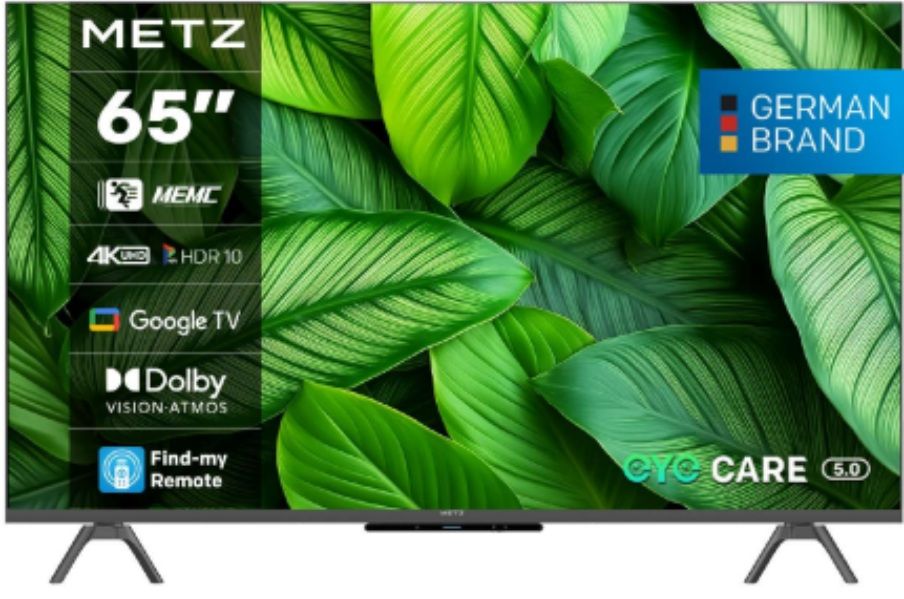 METZ TV 65" UHD LED SMART TV, 4K, Google TV, Frameless