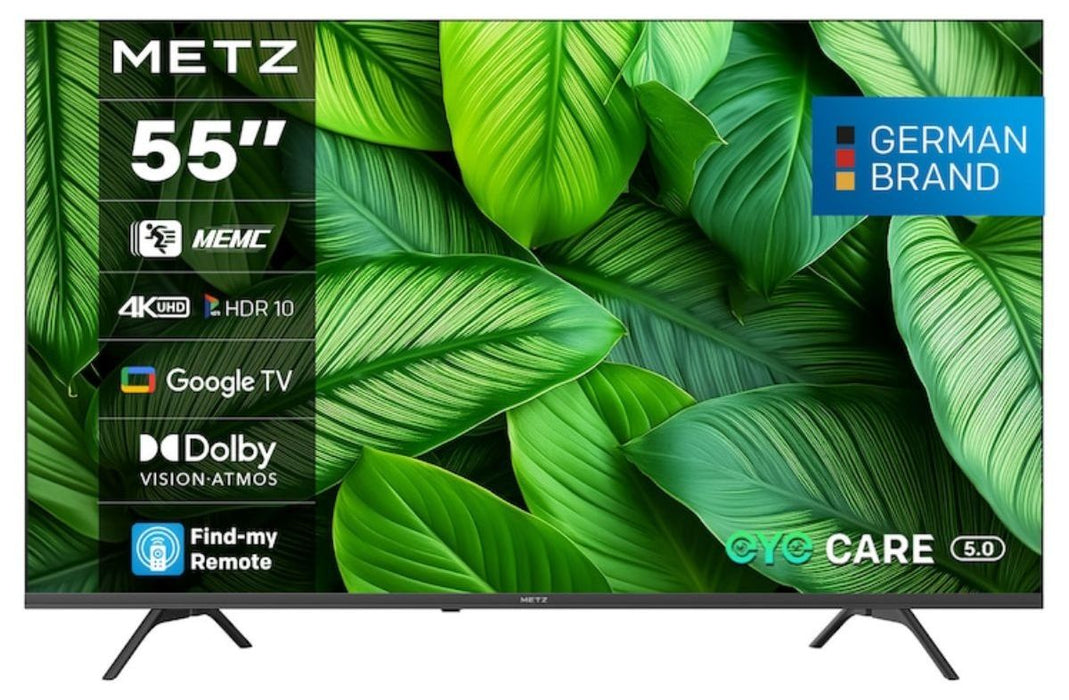 METZ TV 55" UHD LED SMART TV, 4K, Google TV, Frameless, 2x10W