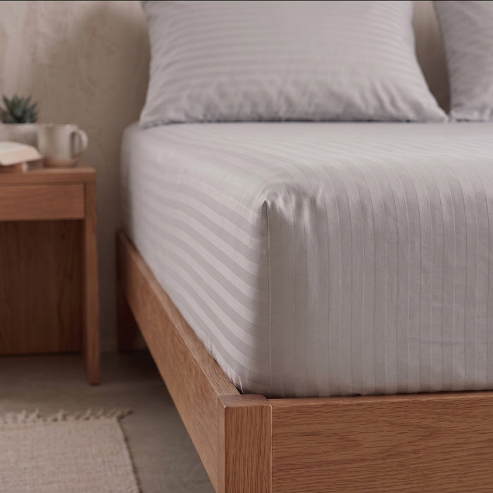 FITTED SHEET 160X200 CM AND 2 PILLOWCASE 50X70 CM MIABELLA HOME SATIN POLYCOTON GREY