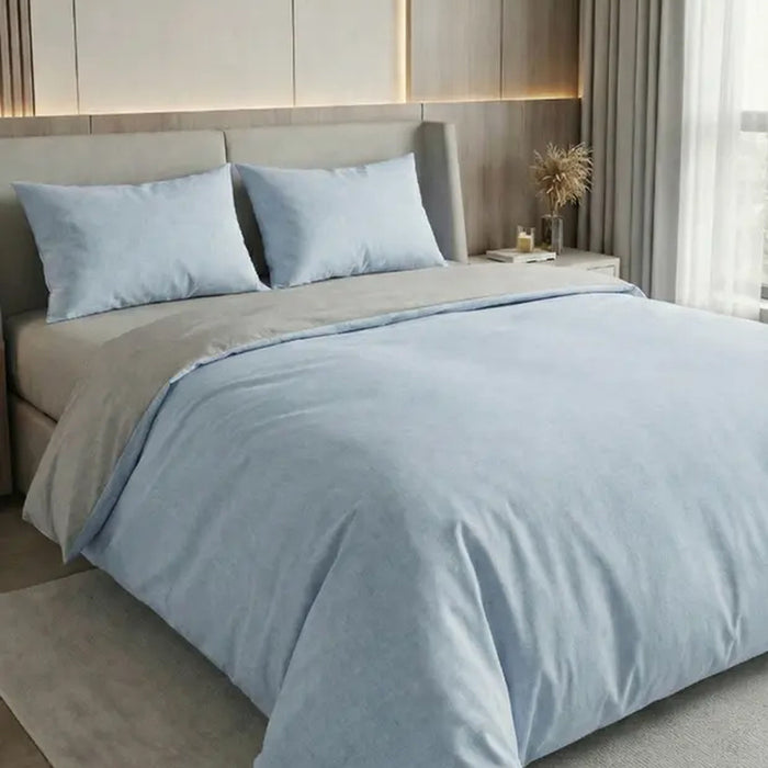 DOUBLE BEDROOM SET 4 PIECES MIABELLA HOME POLYCOTTON BLUE