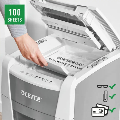 Micro-Cut Paper Shredder Leitz IQ 100 Autofeed - Електроника Периферни и резервни части<<<Компютри|