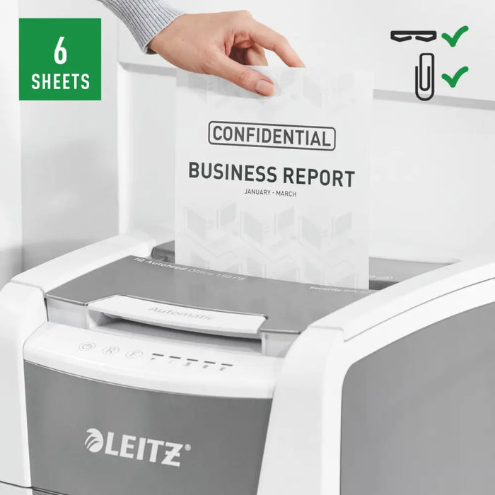 Micro-Cut Paper Shredder Leitz IQ 150 Autofeed P5 - Електроника Периферни и резервни части<<<Компютри|