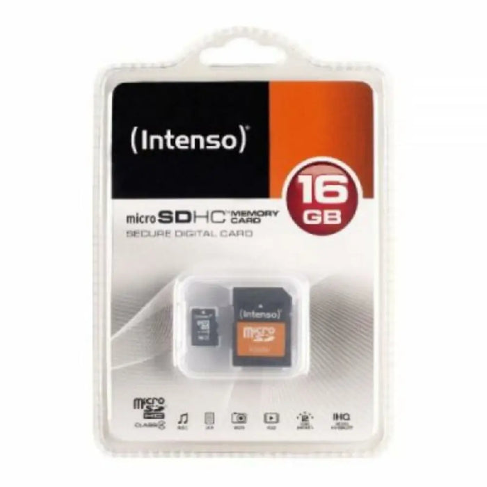 Micro SD Memory Card with Adaptor INTENSO 3413470 16 GB 16 GB - Компютър Мрежи и компоненти<<<Компютри|