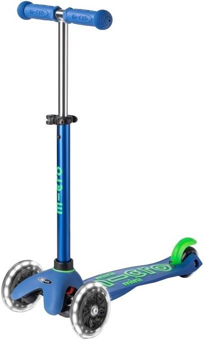 Children's scooter Micro - Mini Deluxe LED, Crystal Blue
