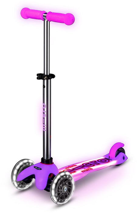 Children's scooter Micro - Mini Deluxe, Glow LED Plus, Frosty Pink