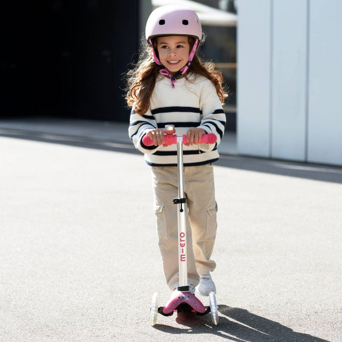 Children's scooter Micro - Mini Deluxe Glitter LED, Pink