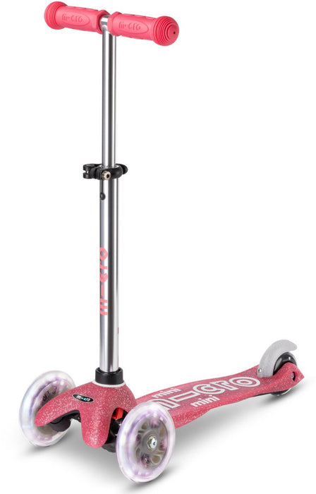 Children's scooter Micro - Mini Deluxe Glitter LED, Pink