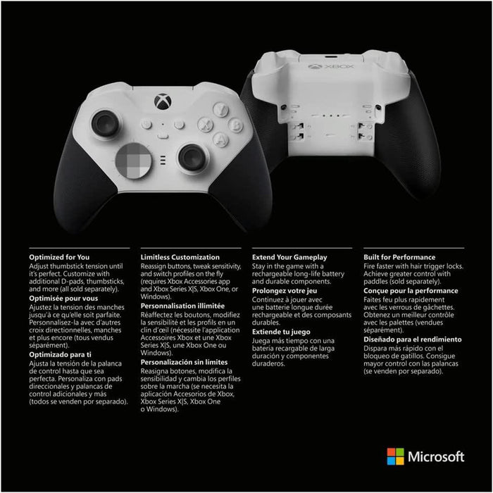 Microsoft Gaming Controller, For Xbox, Wireless, Series 2 Core, White