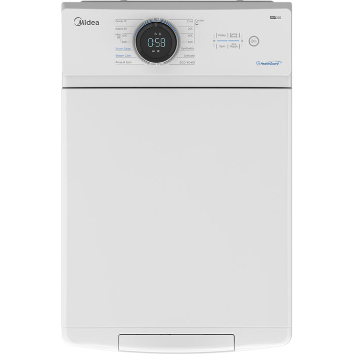 Top loading washing machine MIDEA MF100T70BA10/W-HR 7.0 kg, 1200 rpm, INVERTER MOTOR