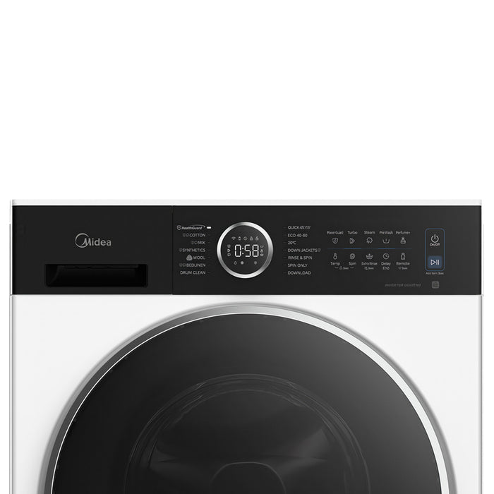 Washing machine MIDEA MF205W80BA30/W-BK 8.0 kg, 1400 rpm, INVERTER MOTOR