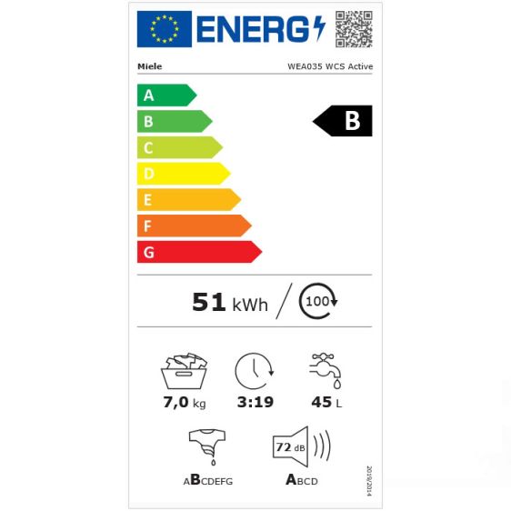 Washing machine MIELE WEA035 WCS Active, 7 kg, 1400 rpm.