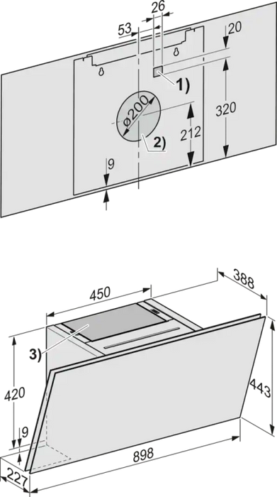 Built-in extractor hood MIELE DAH 2960 Escala