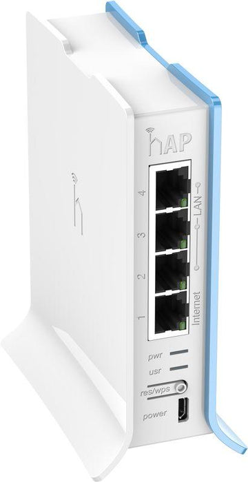 Wireless Access Point MikroTik hAP lite RB941-2nD-TC, 32MB RAM, 4xLAN, built-in 2.4Ghz 802.11b/g/n, tower case