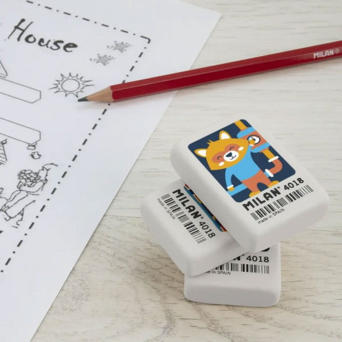 Eraser Milan 4018 White 18 Pieces
