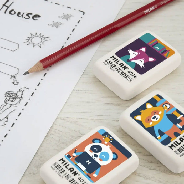 Eraser Milan 4018 White 18 Pieces