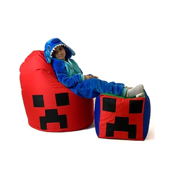 Minecraft red XXL 110 x 90 cm Sako bag pouffe - Poufs for children/youthPUF-DZI<<<Poufs and footrestsPUF<<<ActionPL