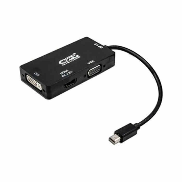 Mini DisplayPort to VGA/DVI/HDMI adapter 3 en 1 NANOCABLE 10.16.3302-BK Black - Адаптери<<<Компютър Кабели и