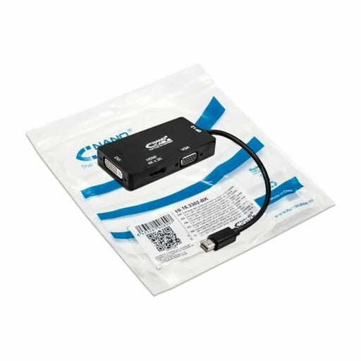 Mini DisplayPort to VGA/DVI/HDMI adapter 3 en 1 NANOCABLE 10.16.3302-BK Black - Адаптери<<<Компютър Кабели и