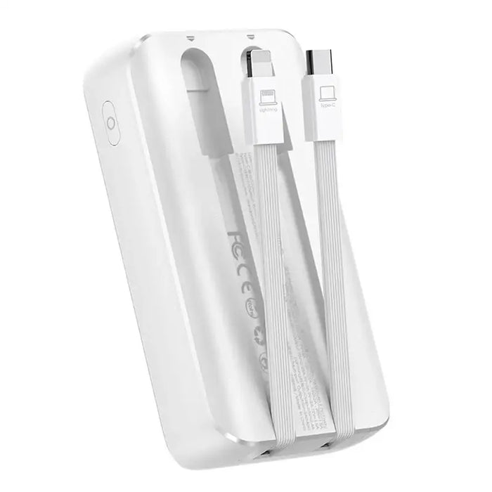 Mini power bank with built-in cables Joyroom JR-PBC06 30W 10000mAh - white - Powerbanks<<<HurtelXML