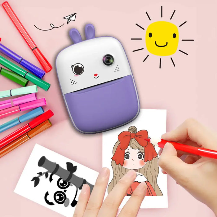 Mini Thermal Printer for Kids with Camera and Camcorder - Purple - Photo accessories<<<HurtelXML