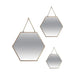 Mirror Set Atmosphera Hexagonal Golden Metal (3 Pieces) - Огледала<<<Декорация и Осветление<<<Дом Градина<<<BigBuy