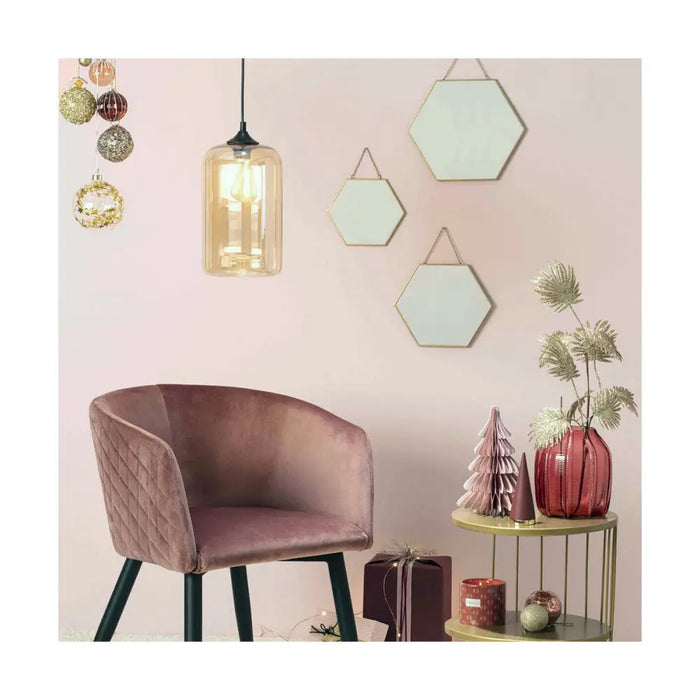 Mirror Set Atmosphera Hexagonal Golden Metal (3 Pieces) - Огледала<<<Декорация и Осветление<<<Дом Градина<<<BigBuy