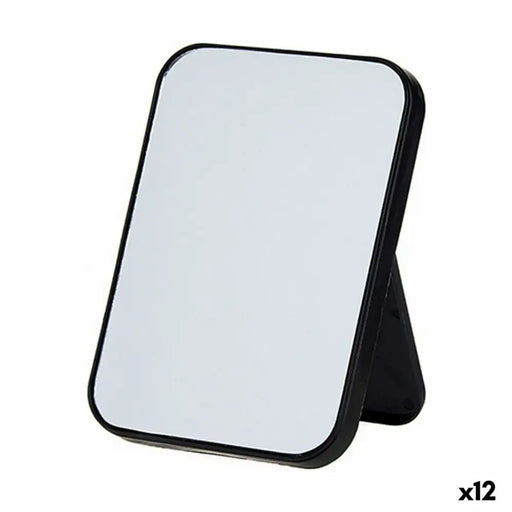 Mirror with Mounting Bracket Berilo White Black polypropylene 1,7 x 20 x 14 cm 14 x 20 x 1,7 cm (12 Units) - Баня<<<Дом