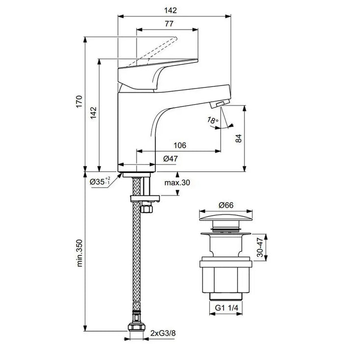 MIXER IDEALSTANDARD CERABASE BD077AA - Смесители<<<Смесители и душове<<<Баня<<<Praktiker&&&Единични