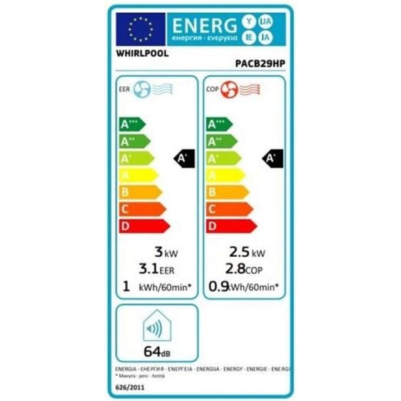 Mobile air conditioner and dehumidifier WHIRLPOOL PACB29HP B 9000 BTU - Мобилни