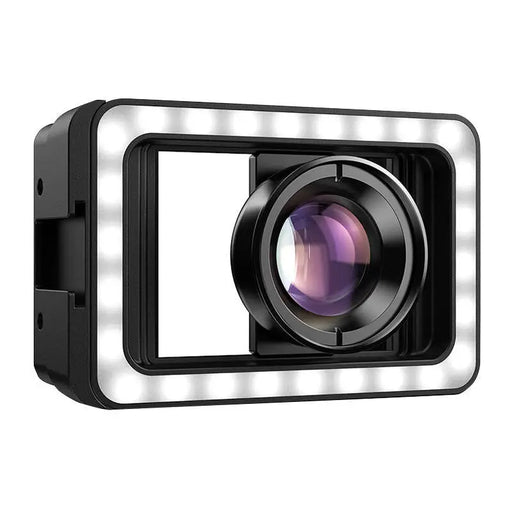 Mobile lens APEXEL APL-HB100FL23 100mm macro with LED (black) - Phone lenses<<<Accessories<<<Photo