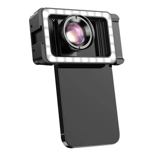 Mobile lens APEXEL APL-HB100FL23 100mm macro with LED (black) - Phone lenses<<<Accessories<<<Photo