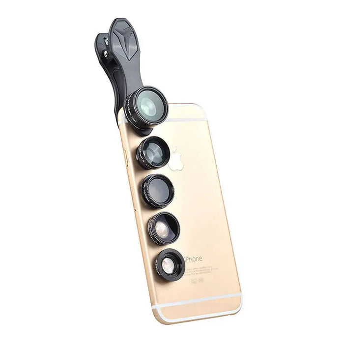 Mobile lens kit APEXEL APL-DG5H 5 in 1 universal (black) - Phone lenses<<<Accessories<<<Photo and cameras<<<InnproXML