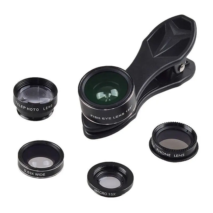 Mobile lens kit APEXEL APL-DG5H 5 in 1 universal (black) - Phone lenses<<<Accessories<<<Photo and cameras<<<InnproXML