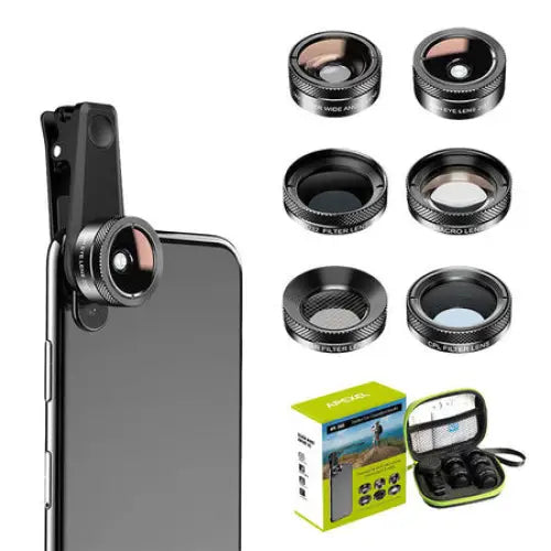 Mobile lens kit APEXEL APL-DG6V2 6 in 1 universal (black) - Phone lenses<<<Accessories<<<Photo and cameras<<<InnproXML