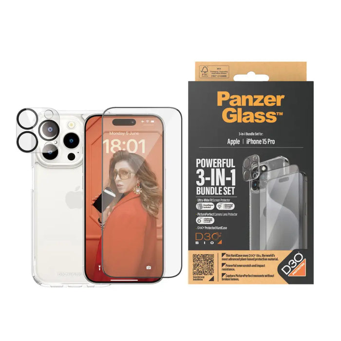 Mobile Screen Protector Panzer Glass B1173 + 2810 Apple iPhone 15 Pro - Протектори за Екран<<<Електроника Телефони и