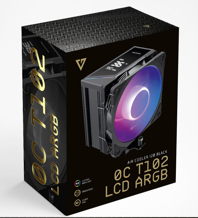 MODECOM Volcano 0C T102 LCD ARGB Processor Air cooler 12 cm Black