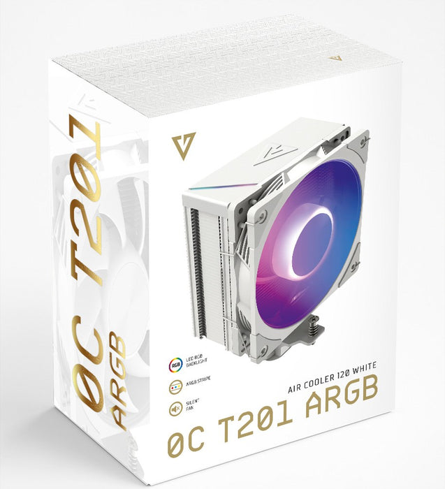 MODECOM Volcano 0C T201 ARGB Processor Air cooler 12 cm White